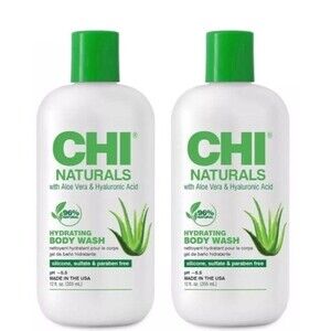 (2) CHI Naturals Hydrating BODY WASH w/ Aloe Vera & Hyaluronic Acid 12oz